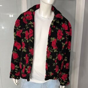 Forever 21 Black and Red Floral Jacket